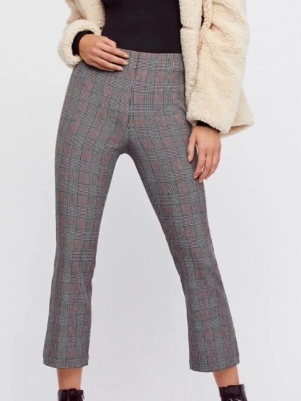 Free People Plaid Houndstooth Pants Women’s Size 6